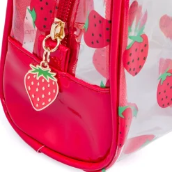 Beauty Case da Donna rosso con stampa fragole Camomilla Milano