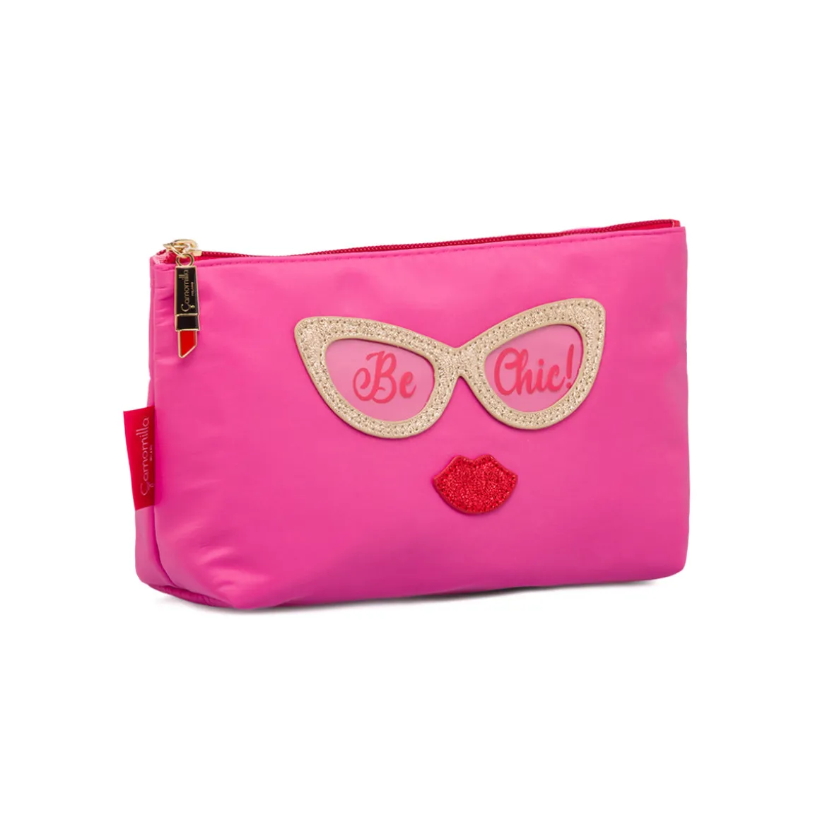 Beauty Case Fucsia da donna con dettagli glitter Camomilla Milano