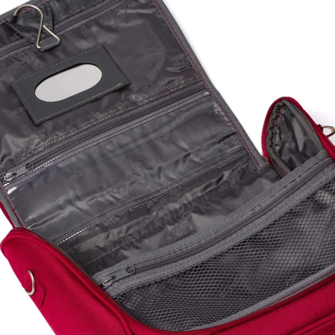 Beauty necessaire da viaggio grande rosso in tessuto Govago