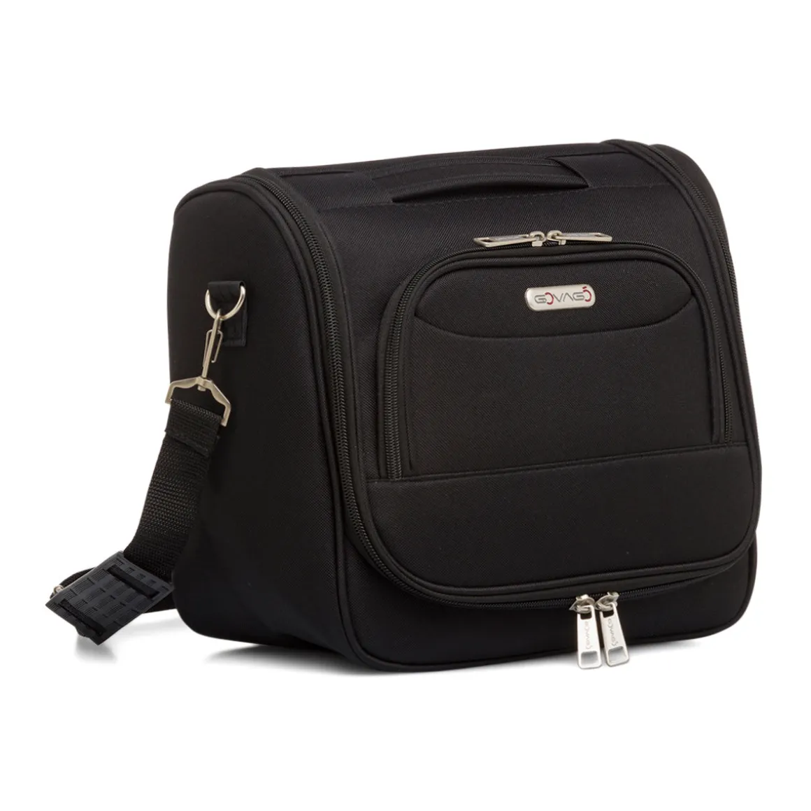 Beauty necessaire grande da viaggio nero in tessuto Govago