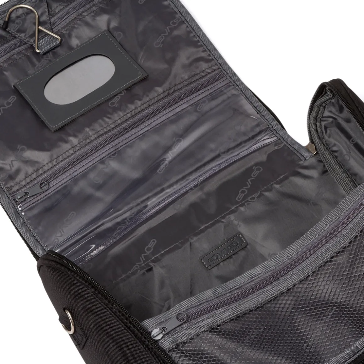 Beauty necessaire grande da viaggio nero in tessuto Govago
