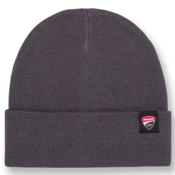 Berretto da Uomo grigio scuro a coste con patch logo Ducati Corse