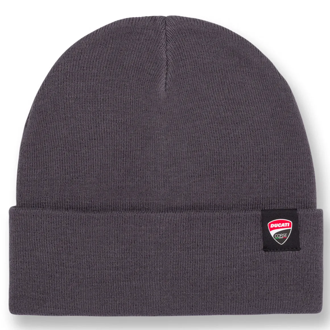 Berretto da Uomo grigio scuro a coste con patch logo Ducati Corse