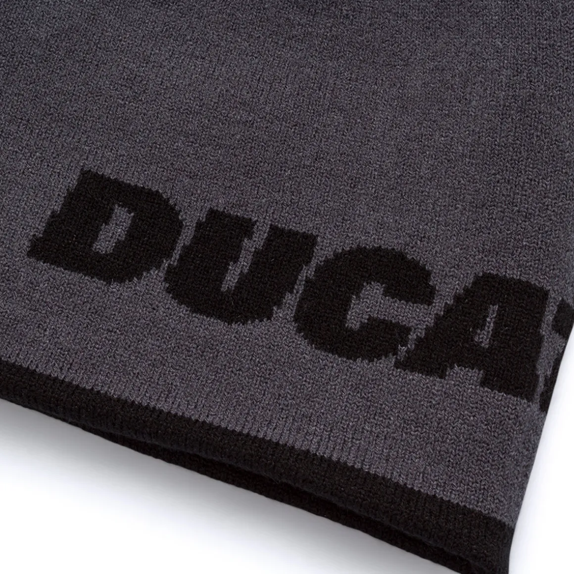 Berretto da uomo reversibile nero in maglia con logo a contrasto Ducati Corse