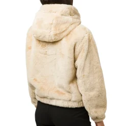 Bomber pelliccia sintetica beige da donna con chiusura a zip Swish Jeans