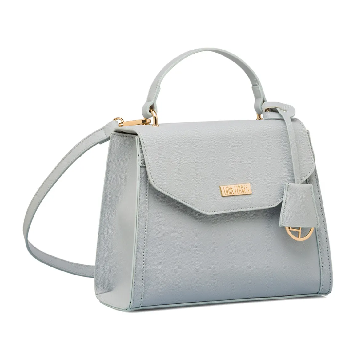 Borsa a mano azzurra da Donna con targhetta logo Lora Ferres