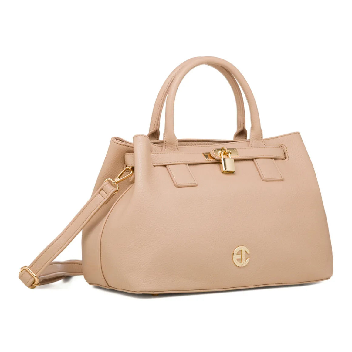 Borsa a mano beige da Donna con chiusura a lucchetto Enrico Coveri