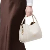Borsa a mano beige da Donna con logo dorato Lora Ferres