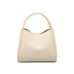 Borsa a mano beige da Donna con logo dorato Lora Ferres