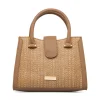 Borsa a mano beige da Donna con dettaglio effetto rafia Lora Ferres