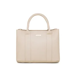 Borsa a mano bianco off-white da Donna con logo in metallo Lora Ferres