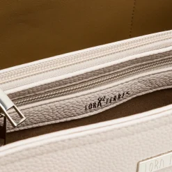 Borsa a mano bianco off-white da Donna con logo in metallo Lora Ferres