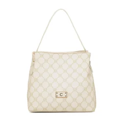 Borsa a mano bianco off-white da Donna con logo dorato Carrera Jeans