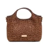 Borsa a mano con stampa leopardata marrone da Donna Lora Ferres