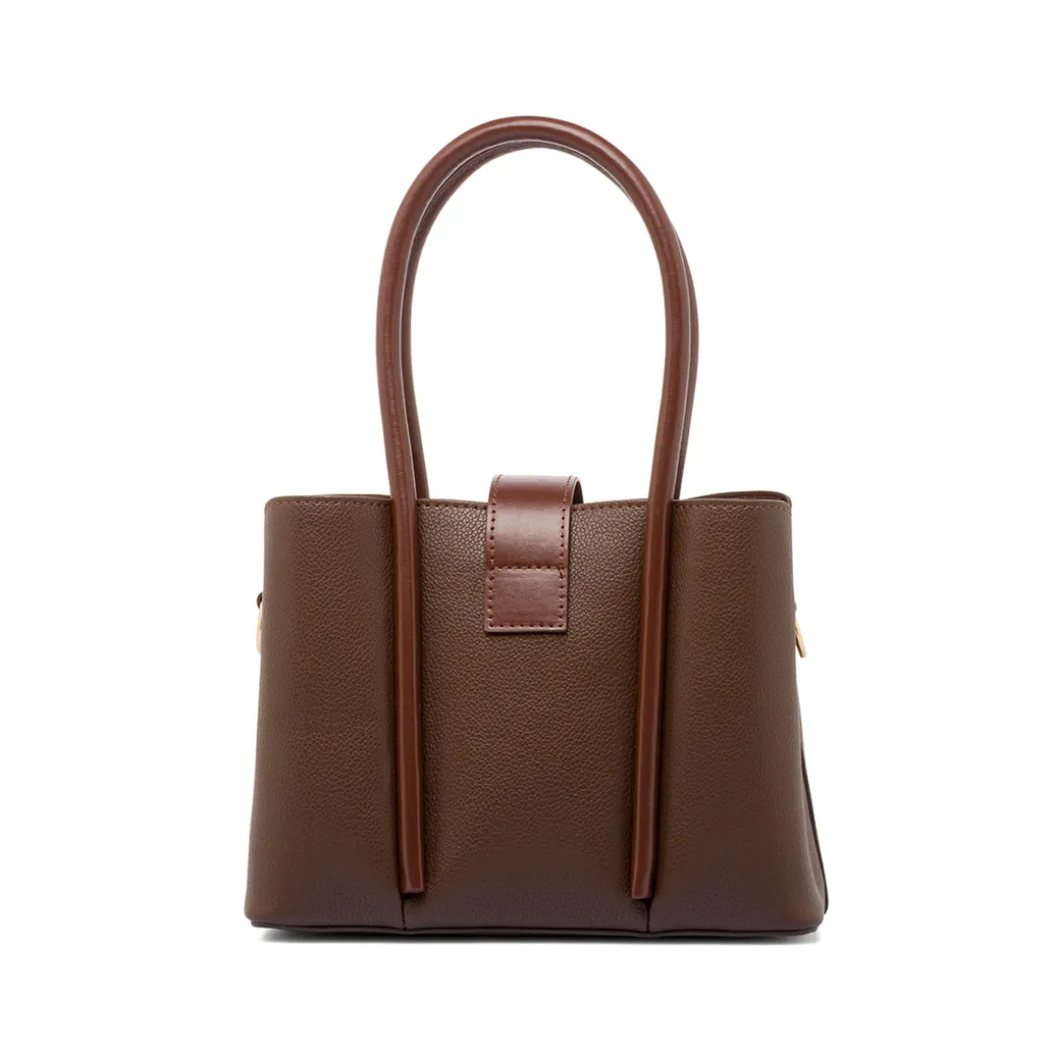 Borsa a Mano da Donna Marrone con Dettagli Oro Lora Ferres