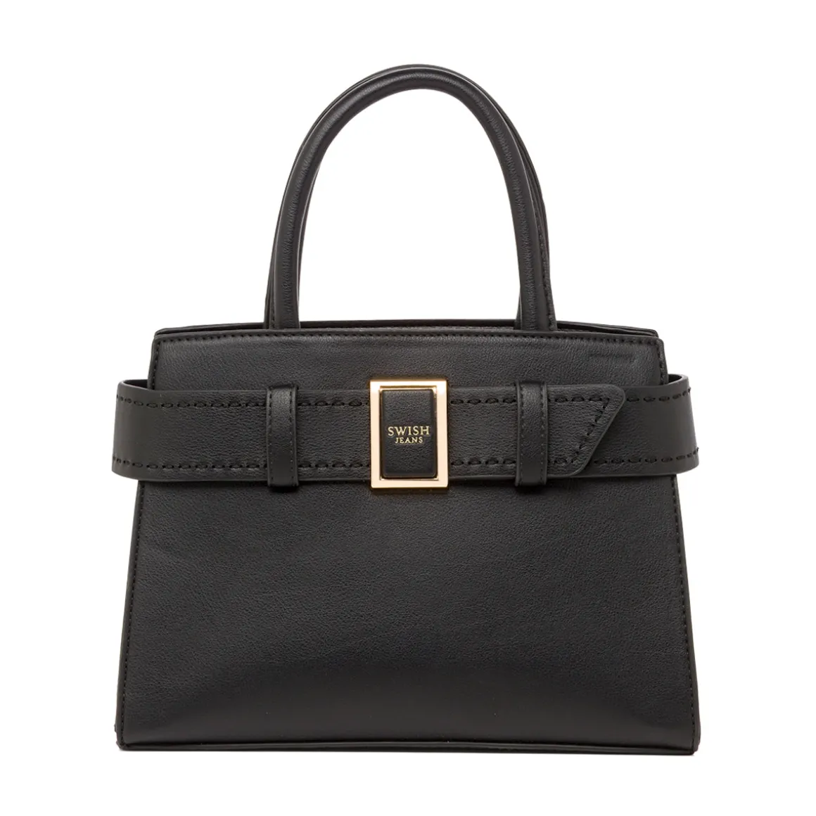 Borsa a Mano da Donna Nera con Fibbia Elegante Swish Jeans