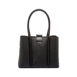 Borsa a Mano da Donna Nera con Dettagli Oro Lora Ferres