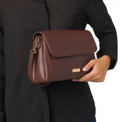 Borsa a mano marrone da Donna con logo Lora Ferres