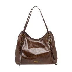 Borsa a mano marrone da Donna con dettagli in metallo Lora Ferres