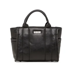 Borsa a mano nera da donna con logo Lora Ferres