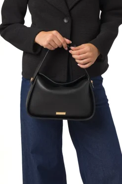Borsa a mano nera da Donna con logo e tracolla rimovibile Lora Ferres