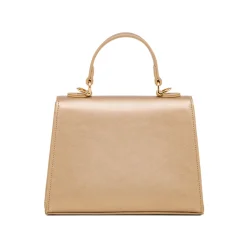 Borsa a Mano Oro da Donna con fibbia dorata e inserto in rafia Lora Ferres