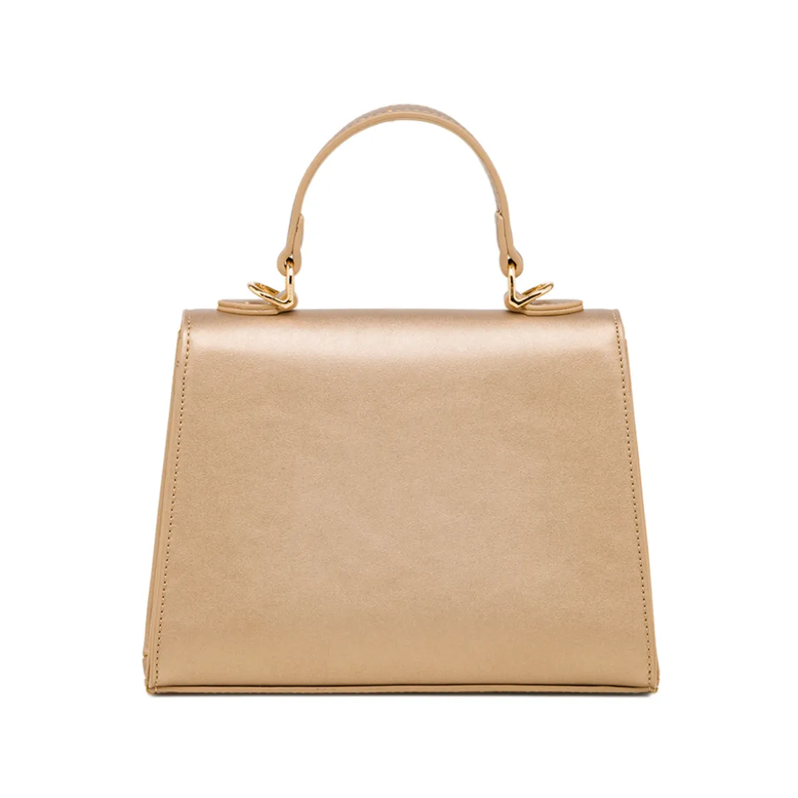 Borsa a Mano Oro da Donna con fibbia dorata e inserto in rafia Lora Ferres