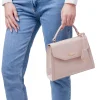 Borsa a mano rosa da Donna con targhetta logo Lora Ferres