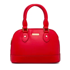 Borsa a mano rossa da Donna con inserti in metallo dorati Lora Ferres