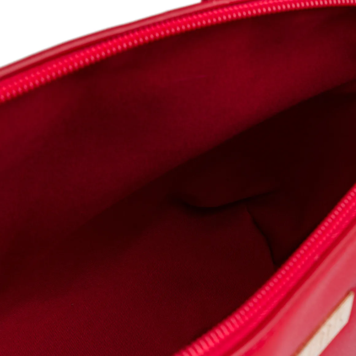 Borsa a mano rossa da Donna con inserti in metallo dorati Lora Ferres