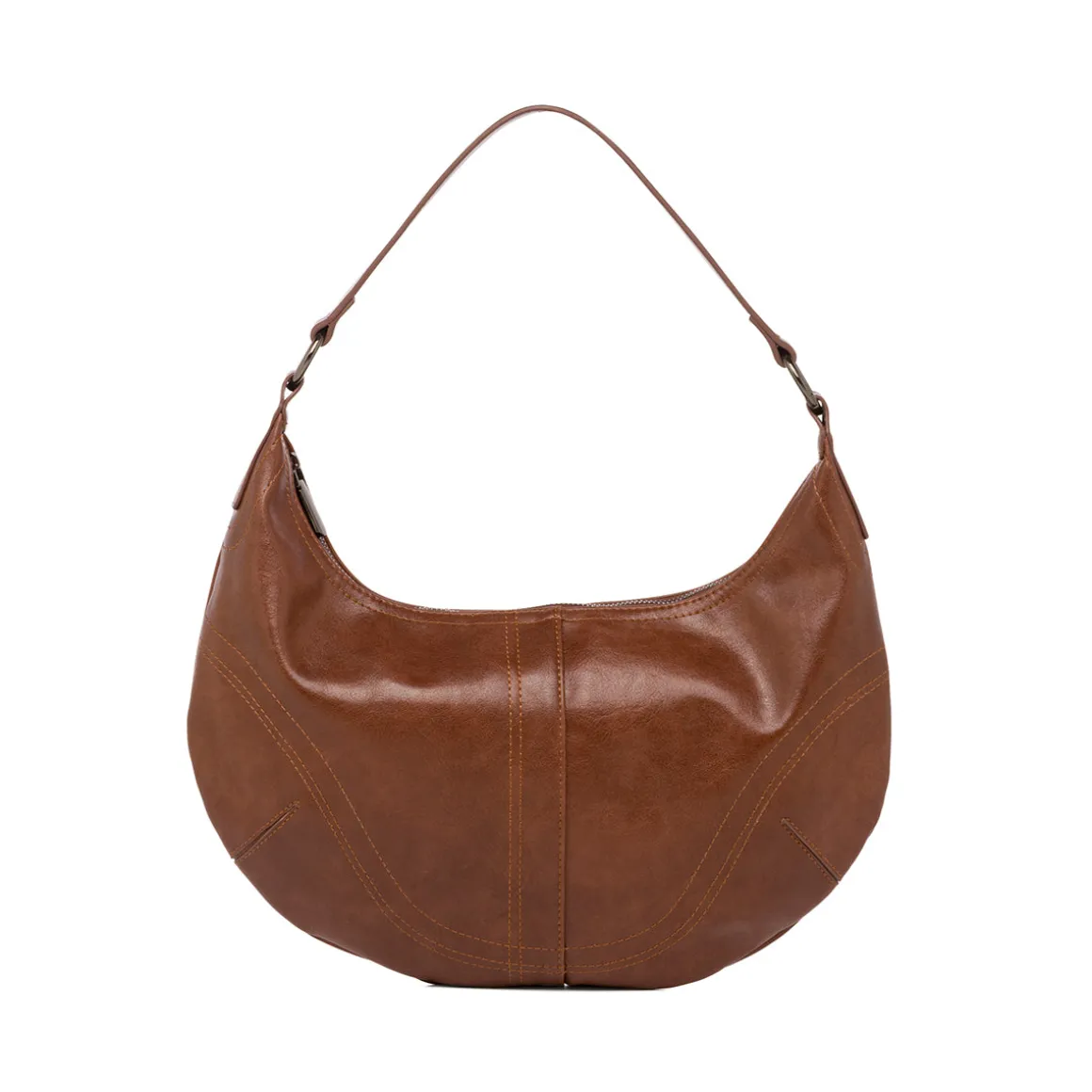 Borsa a mezzaluna marrone da Donna Lora Ferres