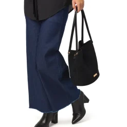 Borsa a secchiello nera da Donna con logo Lora Ferres