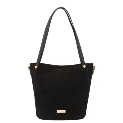 Borsa a secchiello nera da Donna con logo Lora Ferres