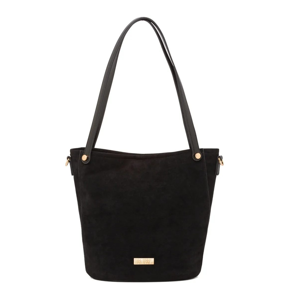 Borsa a secchiello nera da Donna con logo Lora Ferres