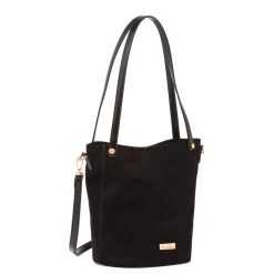 Borsa a secchiello nera da Donna con logo Lora Ferres