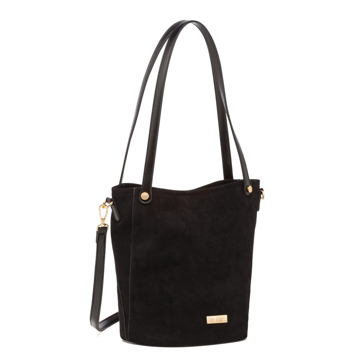 Borsa a secchiello nera da Donna con logo Lora Ferres