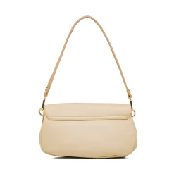 Borsa a spalla beige Carrera Jeans con logo in metallo