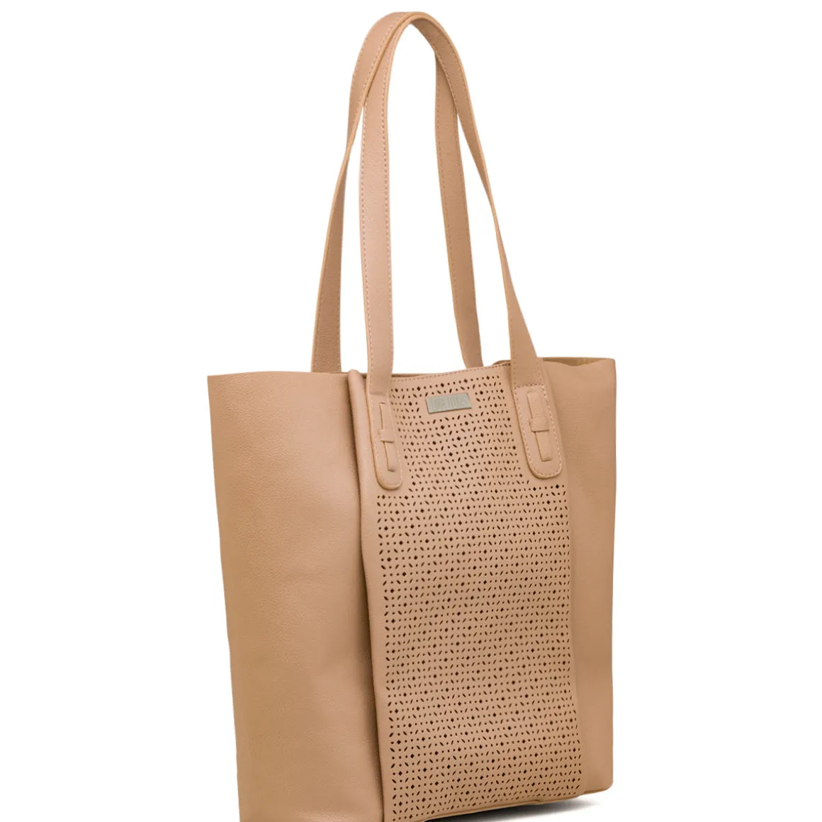 Borsa a spalla beige da Donna con dettagli traforati Lora Ferres