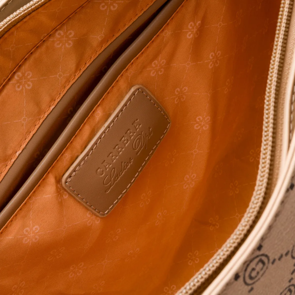 Borsa a spalla beige da Donna con dettaglio logo metallizzato Carrera Jeans