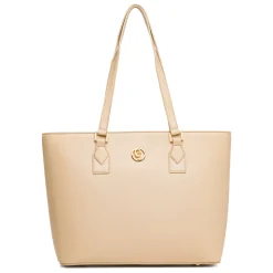 Borsa a spalla Beige da Donna con logo in metallo Carrera Jeans