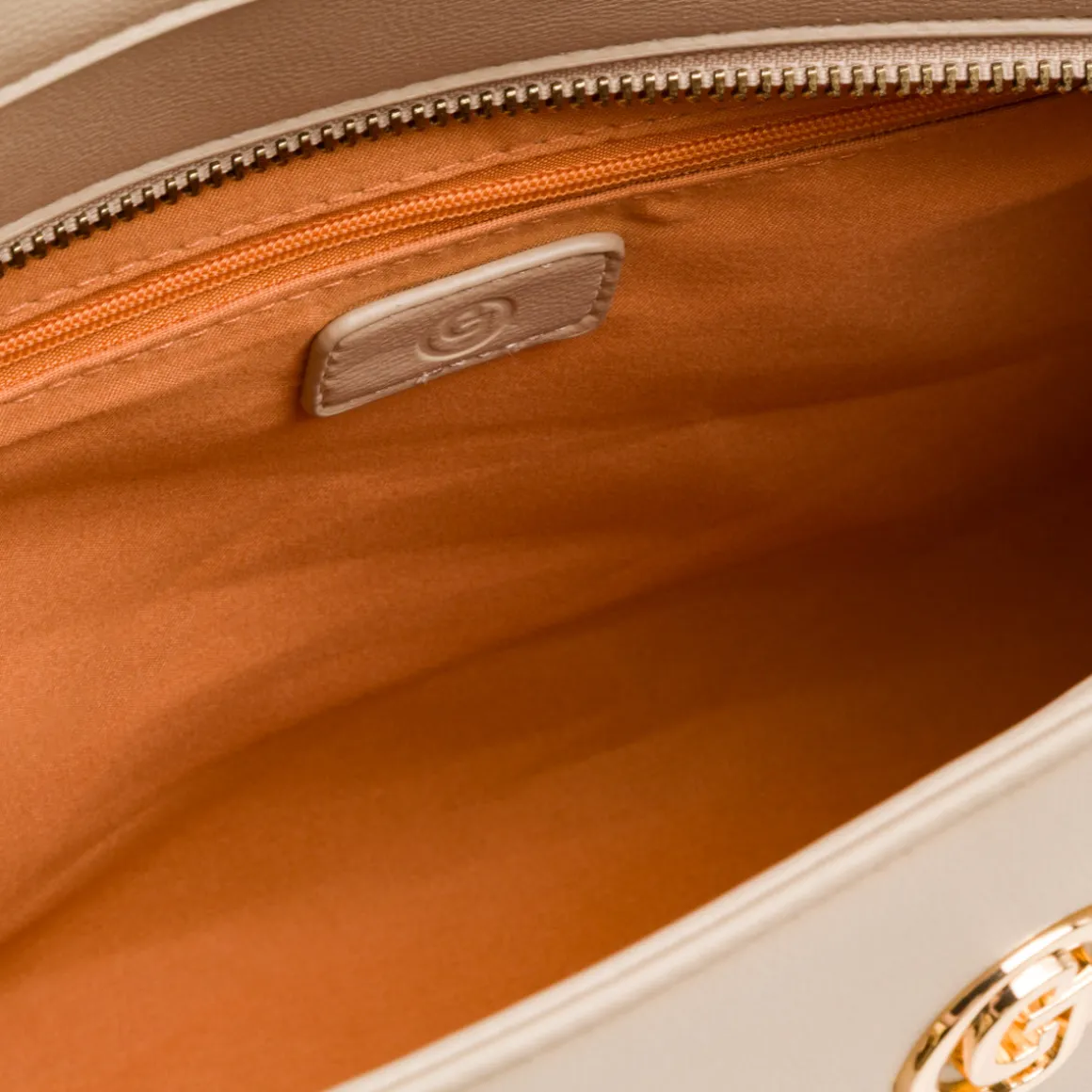 Borsa a spalla Beige da Donna con logo in metallo Carrera Jeans