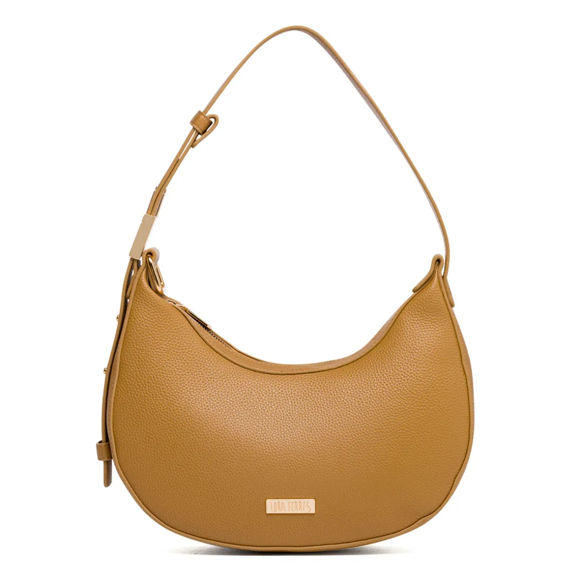 Borsa a spalla Beige da Donna con logo in metallo Lora Ferres