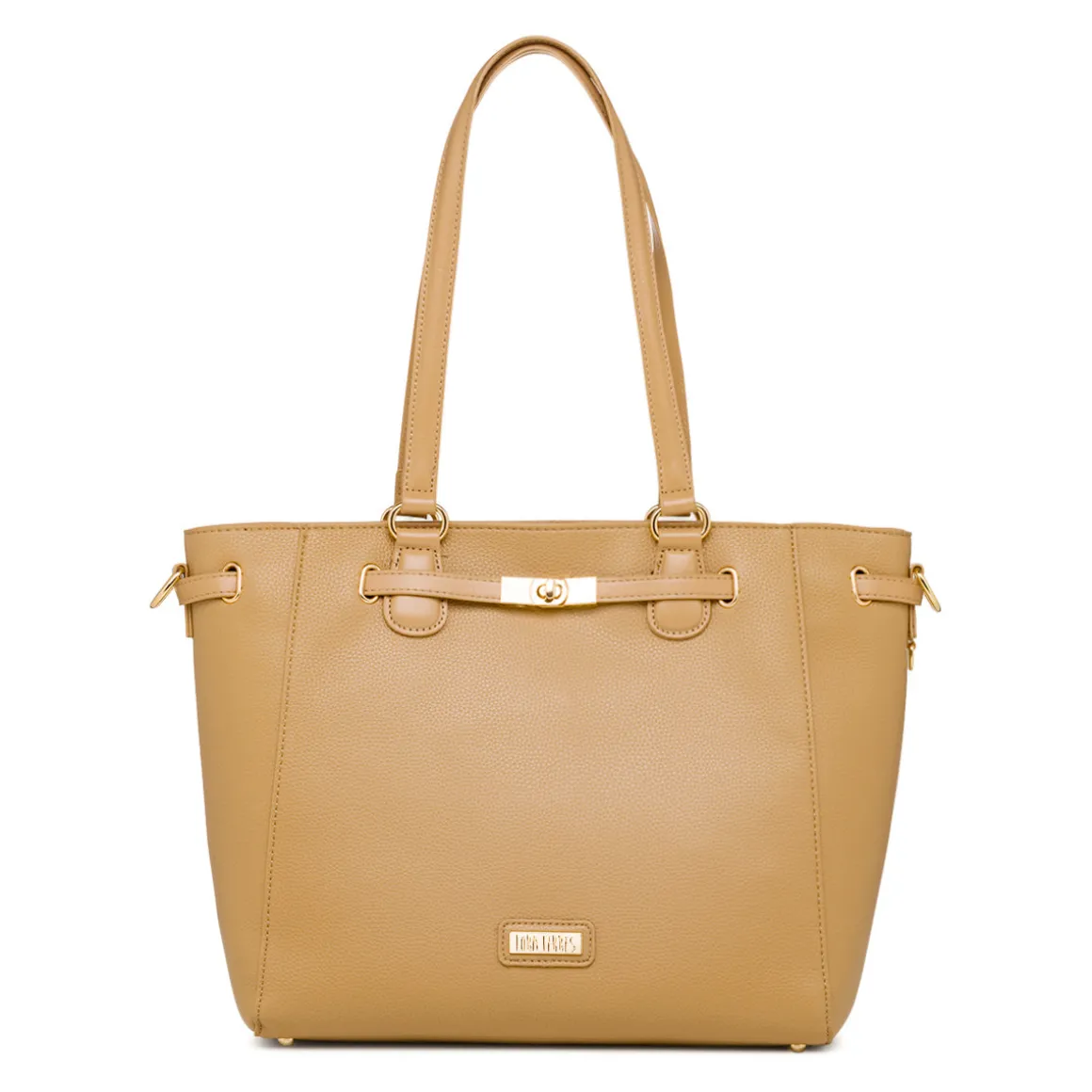 Borsa a spalla beige da Donna con dettaglio in metallo Lora Ferres