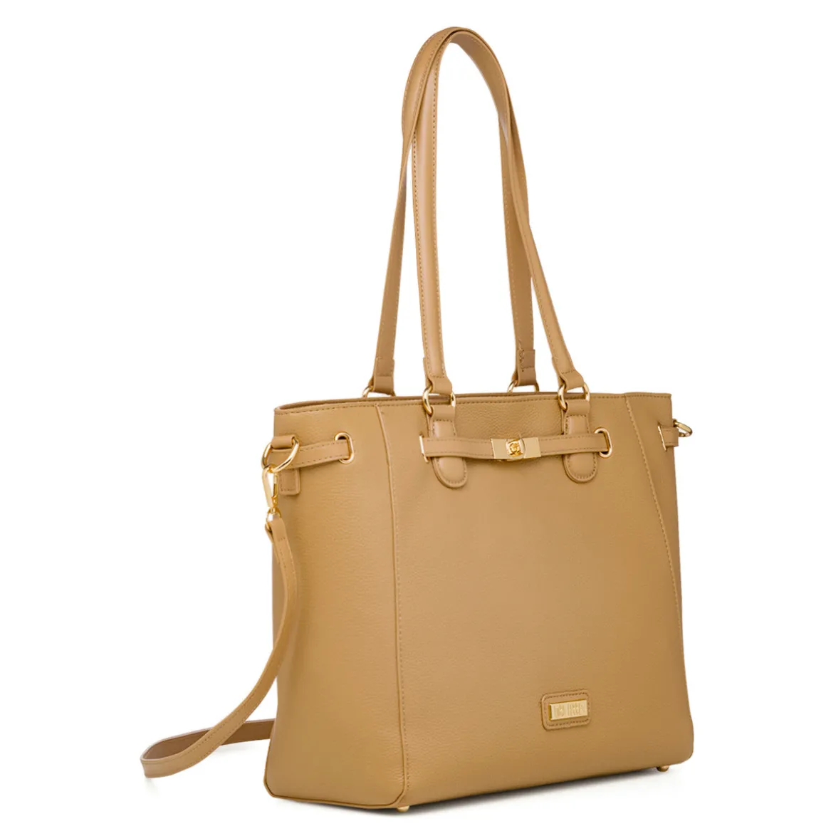 Borsa a spalla beige da Donna con dettaglio in metallo Lora Ferres