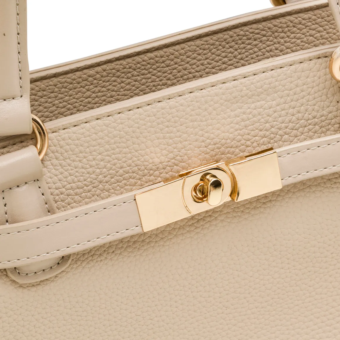 Borsa a spalla beige da Donna con dettaglio chiusura a incastro Lora Ferres