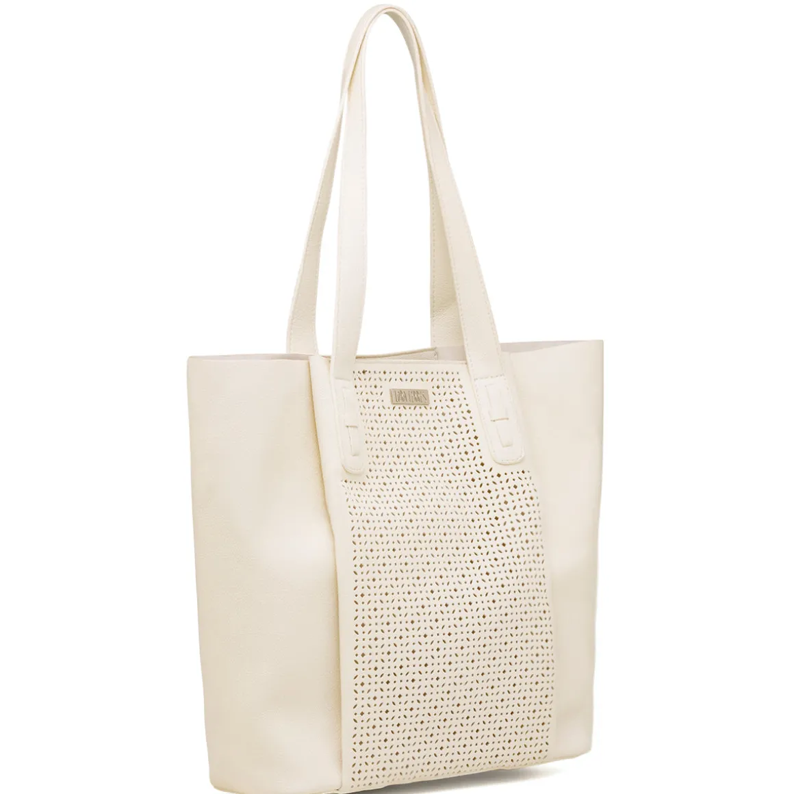 Borsa a spalla bianca da Donna con dettaglio traforato Lora Ferres