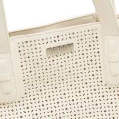 Borsa a spalla bianca da Donna con dettaglio traforato Lora Ferres