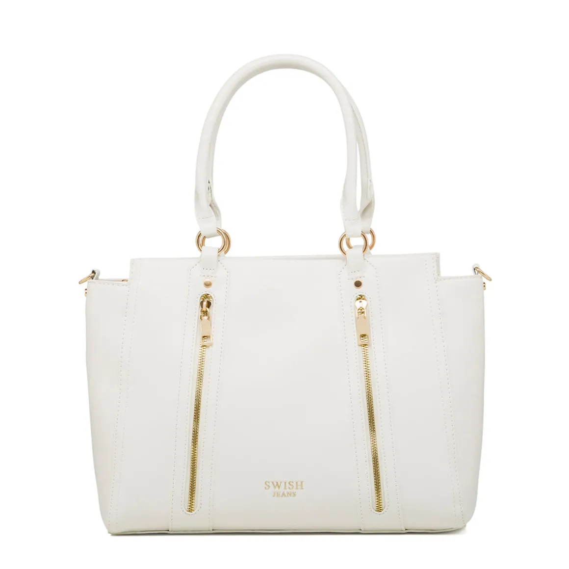 Borsa a spalla bianca da Donna con dettaglio zip Swish Jeans