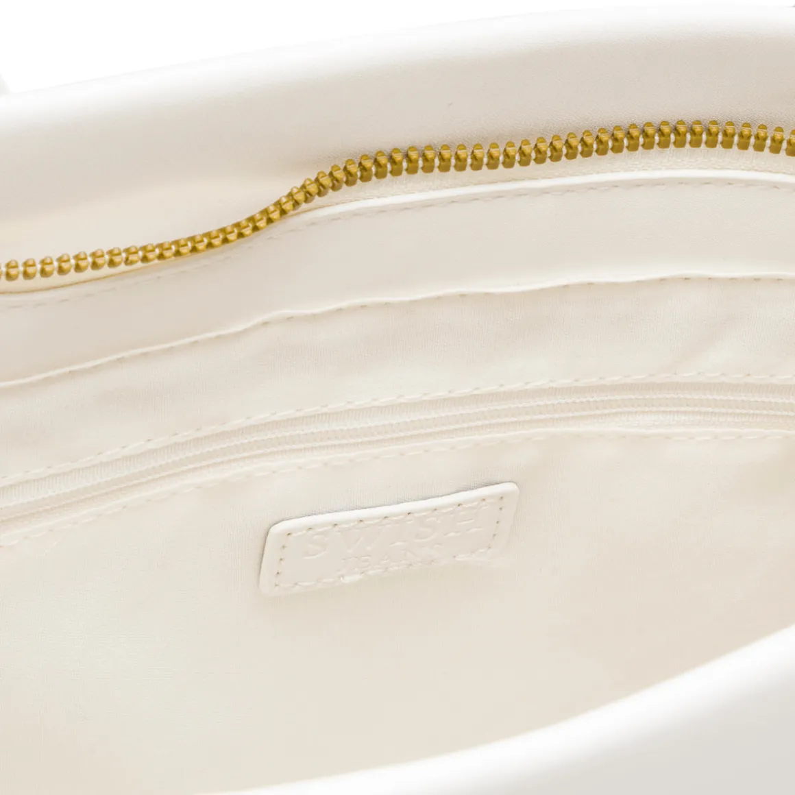 Borsa a spalla bianca da Donna con dettaglio zip Swish Jeans