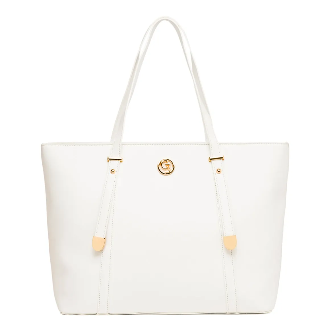 Borsa a spalla bianca da Donna con logo in metallo Carrera Jeans